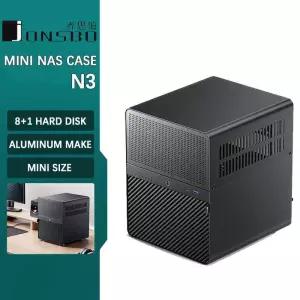 JONSBO N3 미니 NAS 케이스 ITX 알루미늄 강판 지원 130mm CPU 쿨러 2개의 팬이 표준으로 제공됩니다