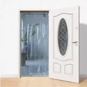 1개 블루투명 현관 비닐 문발 커튼 커텐 파리퇴치 비