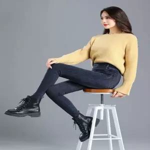 데님레깅스 여성 쫀쫀레깅스 청바지레깅스 워싱레깅스 (HSJ-WE3576B