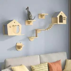 벽고정 캣타워 고양이등반 하우스 고정 점프 원목 놀이터