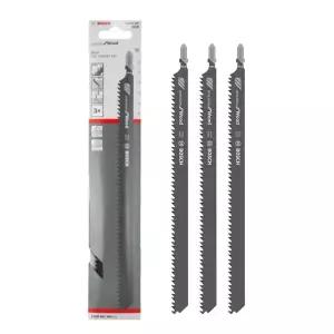 보쉬 T1044DP 목재용 직소날 250mm 3P 직선 절단용쏘 쏘기 절삭공구 직소 작업 작업용 톱날