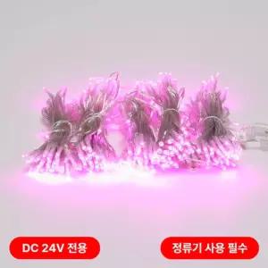 비츠온 LED 트리구 300구 연결형(DC24V) 투명선 핑크색(정류기 별도) in-55917크리스마스 와이어전구 장식