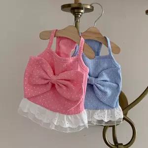 코코아허니 41CG4 리본 도트 레이스 나시 원피스애완견옷 드레스 강아지 애견 반려견