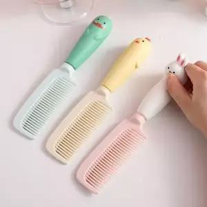 [셀러에이드]동물 캐릭터 휴대용 도끼빗 말랑한 손잡이 헤어브러시