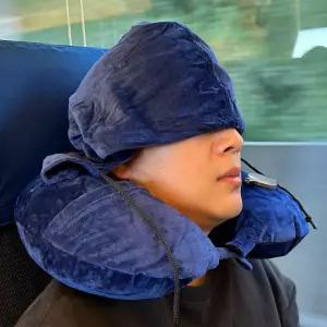 휴대용 여행용 기내용 차량용 에어 목베개 쿠션 U형용 용베개 용쿠션 펌프 낮잠 비행