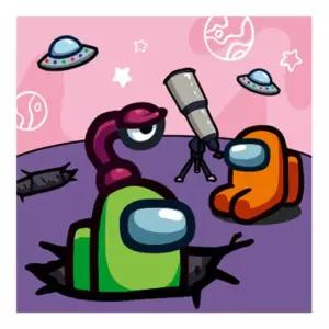 어몽어스 PLAY시리즈 땅 보석십자수 캔버스 25x25cm