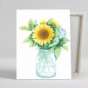 명화풍경 해바라기 글라스 보석십자수 캔버스 40x50cm