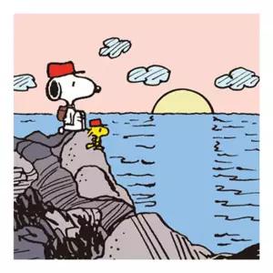 피너츠 TRAVEL시리즈 스누피 해돋이 보석십자수 캔버스 25x25cm