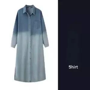 마르소 치마 데님 니트 셔츠 워싱그라데이션 여성데님셔츠 코트 무지 도톰한 UNO1