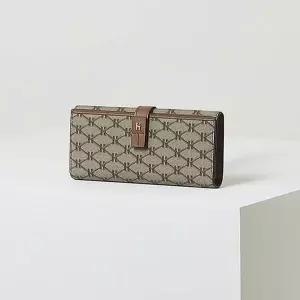 [헤지스](센텀시티점)[HAZZYS ACC] 브라운 로고패턴 가죽 장지갑HIWA4F883W2