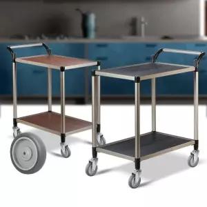 월넛우드 2단 대 회색바퀴 주방웨건 이동식카트 웨곤 웨건 서빙카 트롤리 써빙카트 써빙카 주방카트