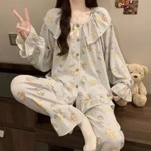 바지 세트 커플 파자마 긴팔 잠옷세트 면선 봄가을 캐릭터 패피3