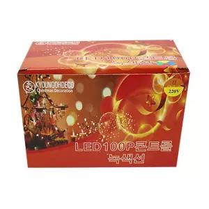 100P 녹색선 LED 콘트롤 전구 트리 크리스마스 꼬마 앵두 구슬 장식
