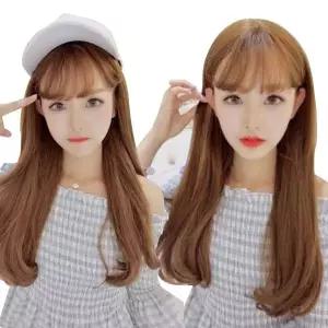 [셀러에이드]자연스러운 여신 패션 롱 생머리 가발 (망포함)