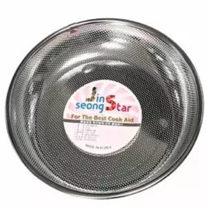 진성스타 타공 스텐 야채바구니 (특대 31cm)스테인레스채반 채소 원형망 타채 다용도형