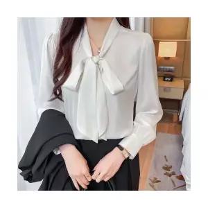 마킷3 여성 루즈핏 셔츠 여름옷 브이넥 반팔 여름 벌룬 소매 톱 블라우스 JEN1