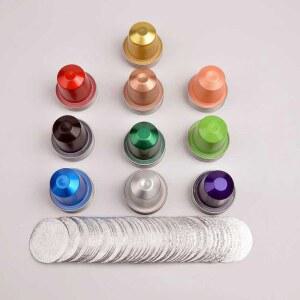 커피 캡슐 만들기 실링 혼합색상알루미늄컵100개 열밀봉필름100개 캡슐커피 DIY 머신 카페 실링기