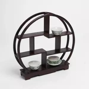 F02 원형 찻잔 다관 장식장 30x30cm 찻잔장식장 고