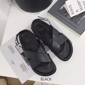 여자 크로스 백스트랩 샌들 1컬러여성 디자인스 자인 여성스 스샌들 샌달 통굽 캐쥬얼