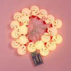 웜색 눈사람 가랜드조명 3M 20구 LED 건전지타입 줄 와이어 전구 무드등 장식 장식용 스트링