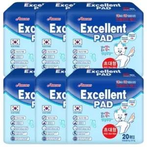 강아지 무향 배변 패드 초대형 20매입 6P 실내 화장실