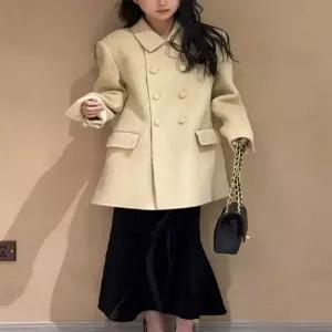 하프 모직 겨울 코트 더블 여성패션 숄카라 DL4