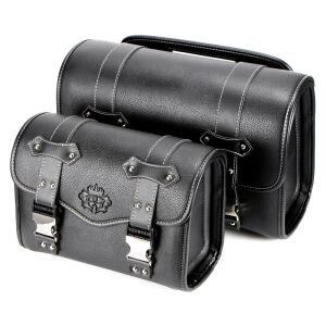 범용 오토바이 Saddlebags 포크 가방 PU 가죽 수하물 주머니 사이드 도구 안장 for Honda Bmw Suzuki