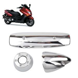 TMAX500 500 Tmax500 2001-2005 오토바이 배기 머플러 열 실드 가드 크롬 도금 커버