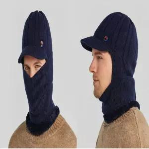 방한 넥워머 니트모자 챙모자 일체형 따뜻한 겨울목도리 목토시 패션 캐주얼 목토 스키 골프 필드 군밤 후