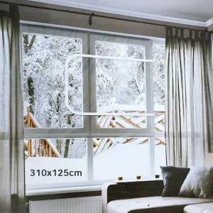 삼정에바 지퍼형 창문 투명 보온 방풍비닐막 310x125가정용 형비닐 비닐 방풍 베란다 용비닐 겨울