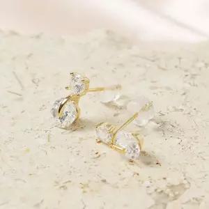 귀걸이 다이아 클래식 큐빅 은침 실버925 925 이어링 골드 금도금