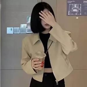 블루종 크롭기장 카라넥 긴팔 집업 포켓 자켓 트랜디여성아우터 여자야상 쟈켓 롱후리스 호피 라이더 아노