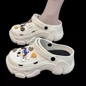 통굽 크록 샌들 7cm 키높이 파츠포함