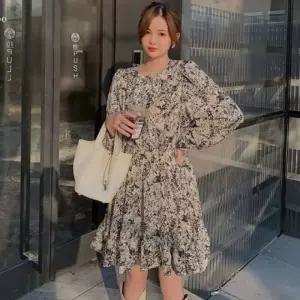 프린팅 프릴 원피스 데이트룩 꽃무늬원피스 가을 봄 화려한원피스 미니원피스 봄원