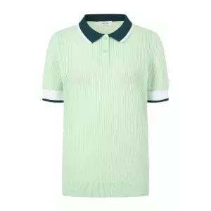 핑골프반팔티 NQC 121E2SR452_MT 여성 메쉬 배색 카라 반팔 니트