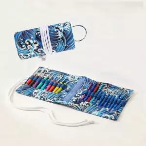 뜨개질공예 코바늘 보관 정리 필통형 천 파우치