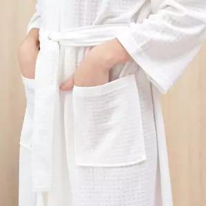 극세사 커플 와플 목욕가운 수면 잠옷 세트골프 부드러운 단색 사계절 면잠 면복 나이트 홈웨어 편안한 여