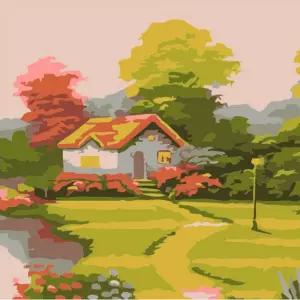 하모니아트 DIY 유화그리기 세트 20x20 숲속의 집아이러브페인팅 그림 재료 취미 그리기 DIY명화그리기 DIY