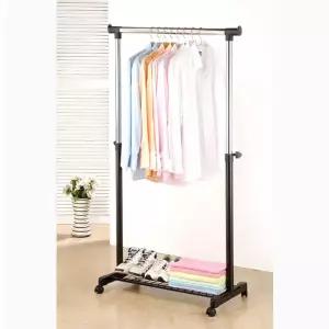 KT 선반 수납 이동식 1단 행거 - 고급형스탠드 옷정리 옷방 원룸 이동형 원룸용 자취용 학생