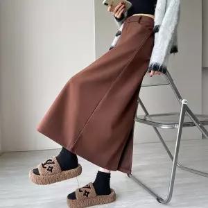 여성 로맨틱 정장 스커트 맏언니 니트 봄가을 A라인 빈티지 모직 DUCHI3