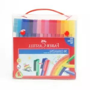 파버카스텔 30색 커넥터펜 컬러 사인 싸인칼라사인펜 싸인 미술준비물 어린이선물 드로잉팬 사인세트 수성