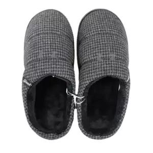 여성 털 실내화 방한 슬리퍼 거실화 겨울 체크사무실 사무실화 가정용 소음방지 층간