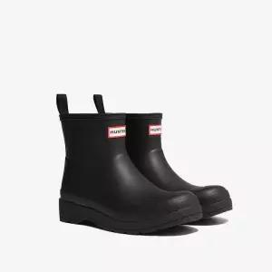 헌터공용 플레이 도트 프린트 백스트랩 숏 레인부츠 장화 블랙 UFS4006RMABLK