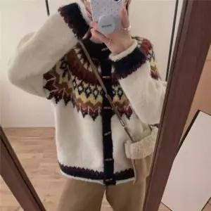 로에르 울 니트 자켓 가디건 FSF-0003루즈 기본 가을 패션 무지 여성스런 숄가디건