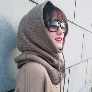 여성 외출 패션 니트 페이크 바라크라바 후드 워머 방한용품 가을 넥워머 바라클 모자 겨울비니