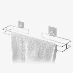 접착식 수건걸이행거 타월이 타올이 욕실 화장실 가정용 실버 크롬