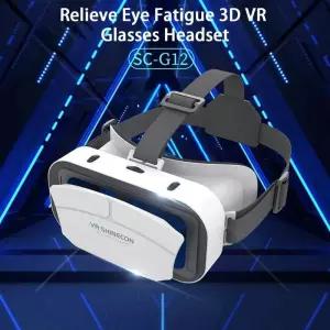 SC-G12 가상 현실 3D VR 헤드셋 스마트 안경 스마트폰용 헬멧 휴대폰 7 인치 렌즈 쌍안경