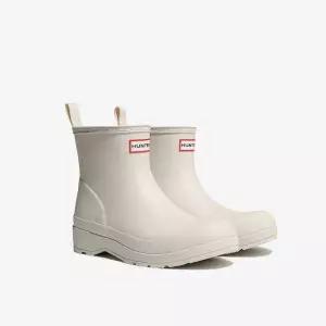 헌터공용 플레이 도트 프린트 백스트랩 숏 레인부츠 장화 화이 UFS4006RMAWHW