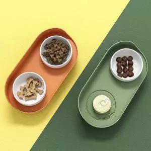 강아지 수납형 밥그릇 세트 고양이식기 반려동물 애완 애묘 고급 식탁 애견