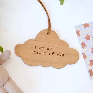 원목 구름메시지 행잉 _ 긍정 용기메세지 장식모빌 모빌품 감성소품 감성품 우드라벨 장식품 우드품